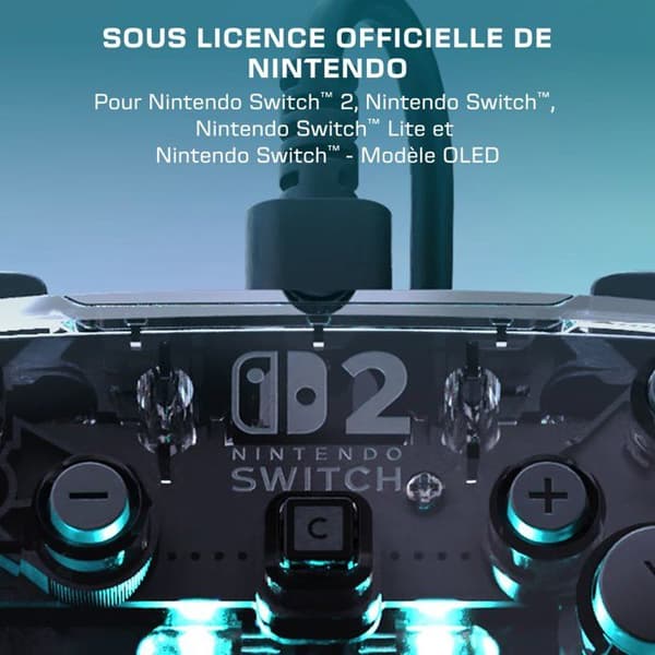 Gamepad - Nintendo Switch 2 - Afterglow - RGB - Kabelansluten - Transparent - Turtle Beach