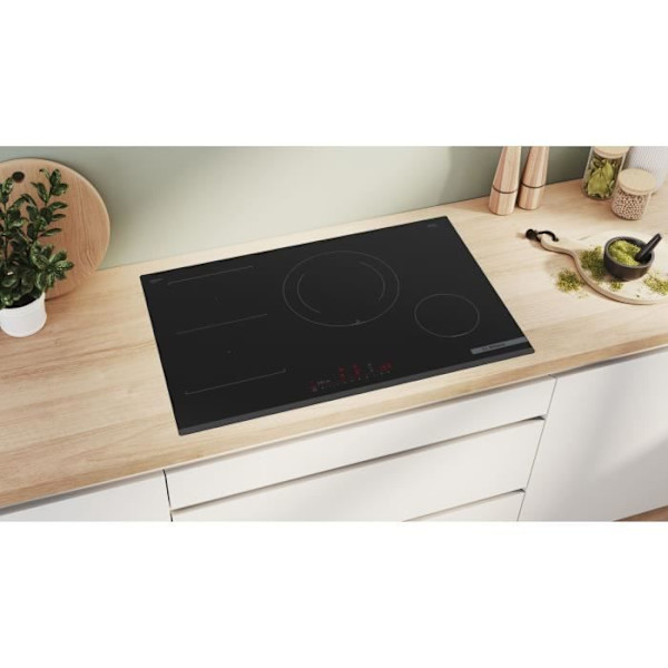 BOSCH bred induktionshäll - 4 brännare - L80 x D52 cm - PVS831HC1E