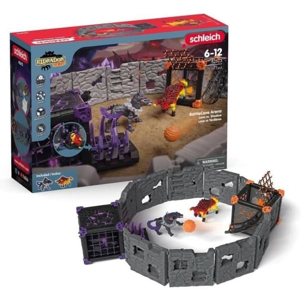 BattleCave Arena: Lava vs Darkness, stridsarena för Eldrador-figurer, SCHLEICH 42673 Eldrador Creatures, 7 år