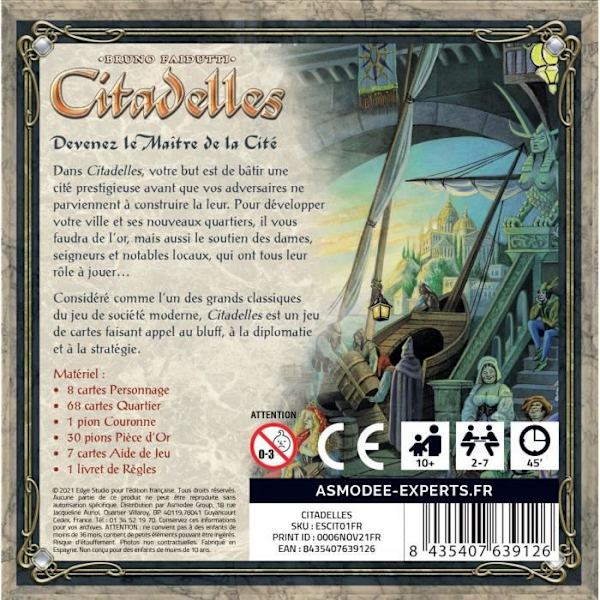 Citadelles: Classic - Asmodee - brädspel