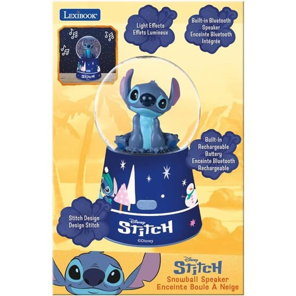 Bluetooth-högtalare - Lexibook - Disney Stitch - Stitch Snöglob - Blå - USB-C Uppladdningsbar - Dekorativ Design