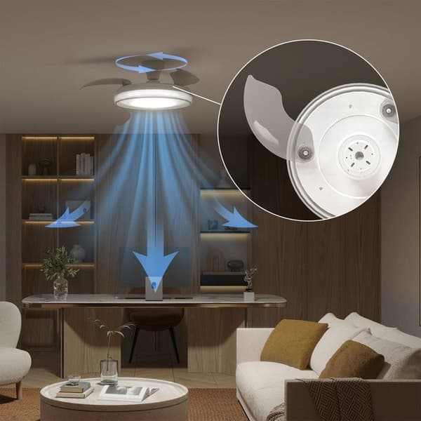 Takfläkt - Philips - Bliss - Utdragbara blad - Diameter 106 cm - Vit - Integrerad LED + fjärrkontroll