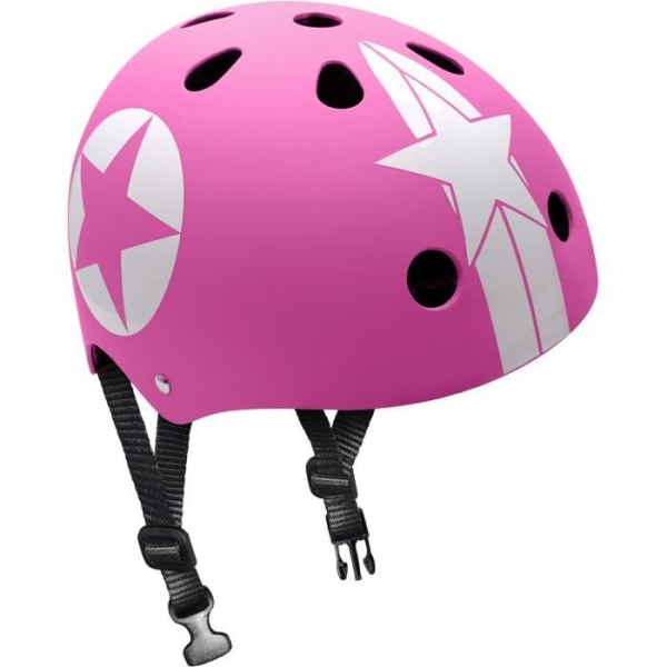 STAMP Pink Star Skate Hjälm med justeringshjul - storlek 54-60 cm