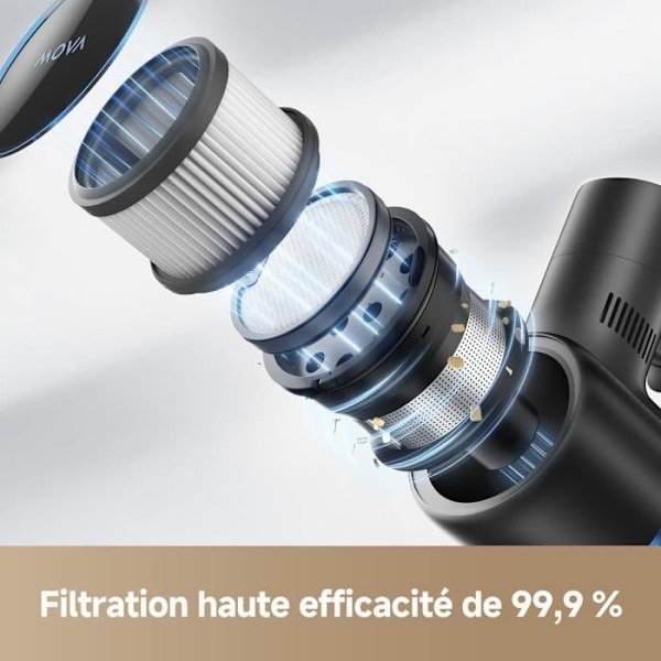 MOVA S4 Detect - Sladdlös stickdammsugare - 150 AW - Maximal batteritid på 90 minuter - OptiInsigh Multi-Surface Brush