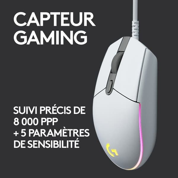 Spelmus - Trådbunden - Logitech G - G203 - Vit
