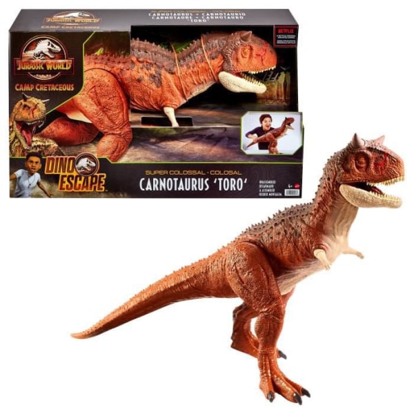Jurassic World - Carnotaurus Toro Super Colossal - Dinosauriefigur 90cm - Från 4 år