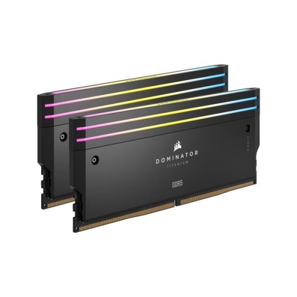 RAM-minne - CORSAIR - Dominator Titanium RGB DDR5 - 64GB 2x32GB DIMM - 6000MT/s - Intel XMP 3.0 - 1.40V - Svart (CMP64GX5M2B6000C3