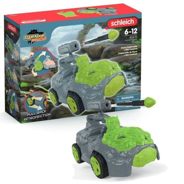 Pierres Crashmobile med Mini Creature, bilset med fantasifigur, Schleich 42670 Eldrador Creatures