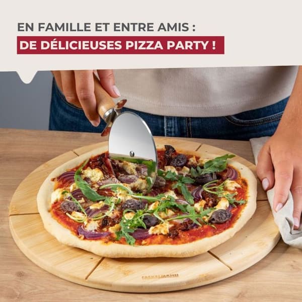Set med 2 pizzabrädor med skärspår - FACKELMANN - Ø 32 cm