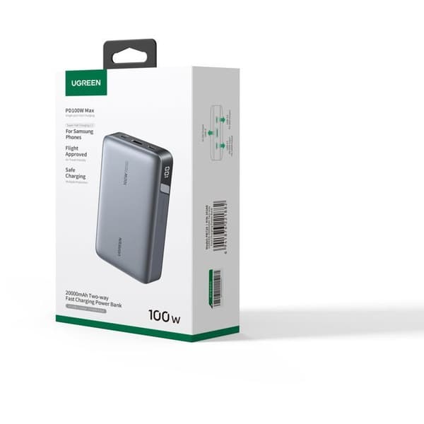 Externt batteri - UGREEN - 20 000 mAh - 100W - Version 2 - Grå