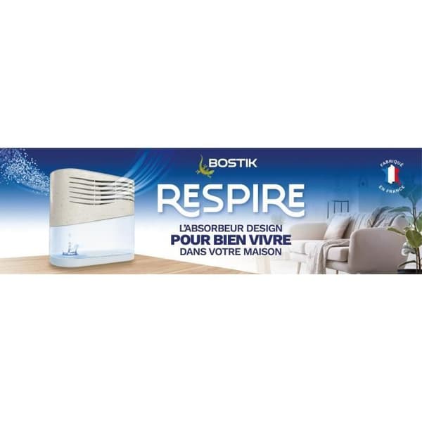 Fuktabsorberande - BOSTIK - Andas - Upp till 25 m² - 2 parfymfria refills - 2 x 250 g