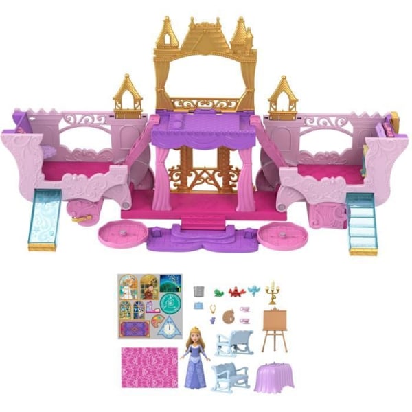 Vagn och slott - Mattel Disney Princesses Set med Aurora docka HWX17