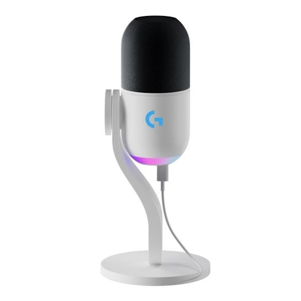Logitech G Yeti GX Dynamic RGB-spelmikrofon med LIGHTSYNC för PC/Mac - Vit