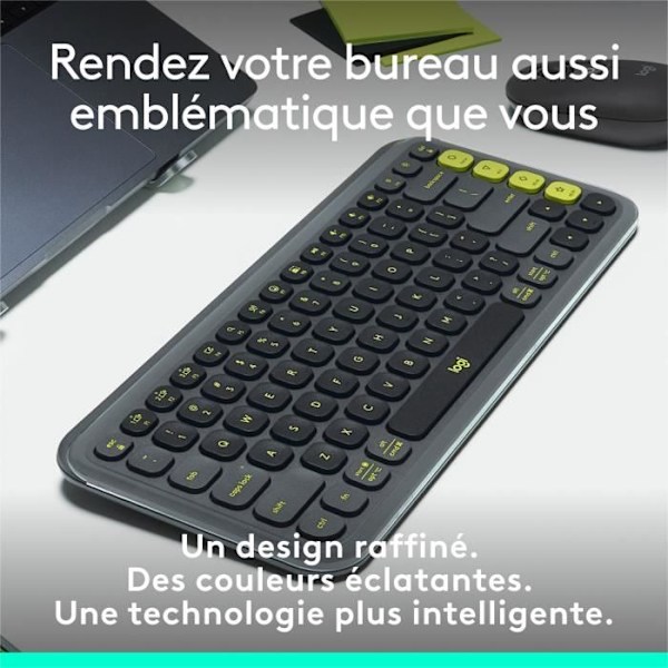 Tangentbord - Trådlöst - Logitech - Pop Icon Keys - AZERTY - Grafit