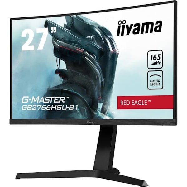 Curved Gaming PC -skärm - IIYAMA GB2766HSU -B1 - G -MASTER - 27 FHD - SAD DAL - 1 MS - 165Hz - HDMI 2.0 / DisplayPort - Freesync