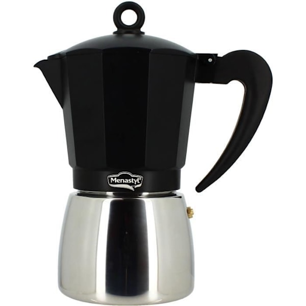 Italiensk kaffebryggare - MENASTYL - 3935071 - Aluminium - 9 koppar - Alla spishällar inklusive induktion