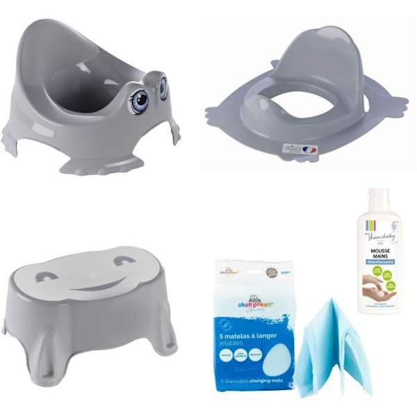 Baby Pot + WC Reducing + Non -Slip Steps + Disponible Changing Madrass + Desinfectant Foam