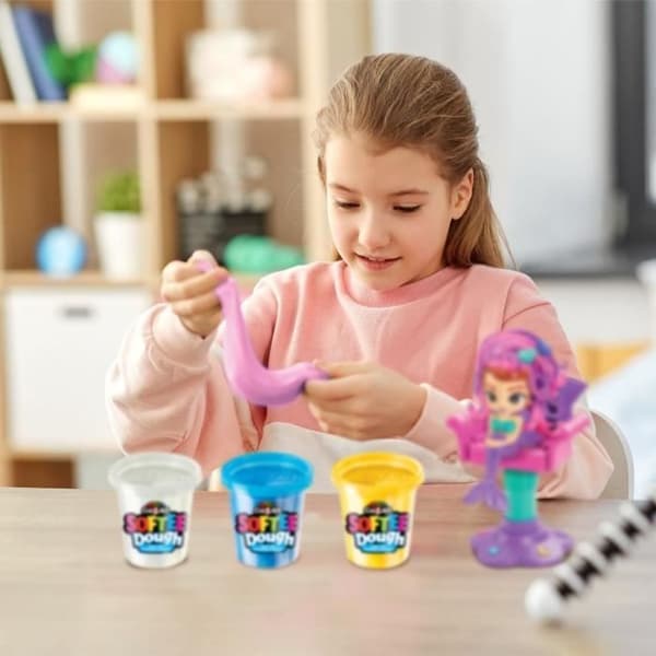LEXIBOOK - Glittrande sjöjungfrufrisörsalong i mjuk, formbar Play-Doh