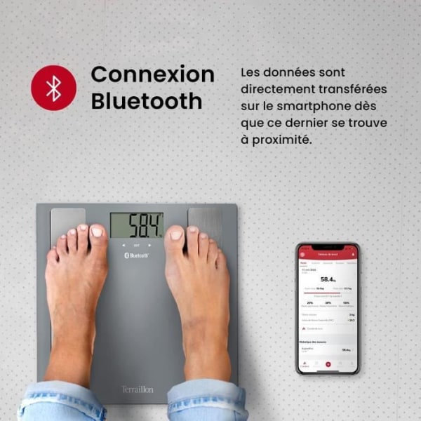 Pese Person Connected - Terraillon - Smart Connect - Grey