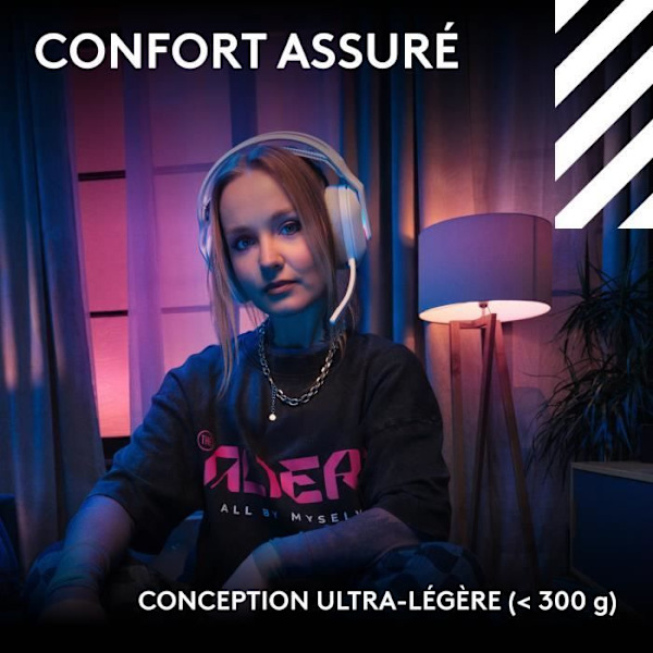 Gamingheadset - trådlöst - Logitech G - Astro 120 X - Lightspeed - Vit