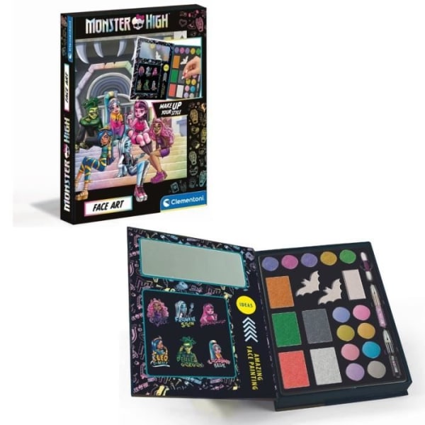 Monster High Makeup Set - Clementoni - Palett som innehåller puder, skuggor, pennor