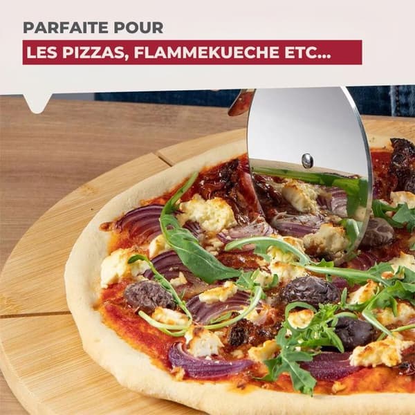 Set med 2 pizzabrädor med skärspår - FACKELMANN - Ø 32 cm