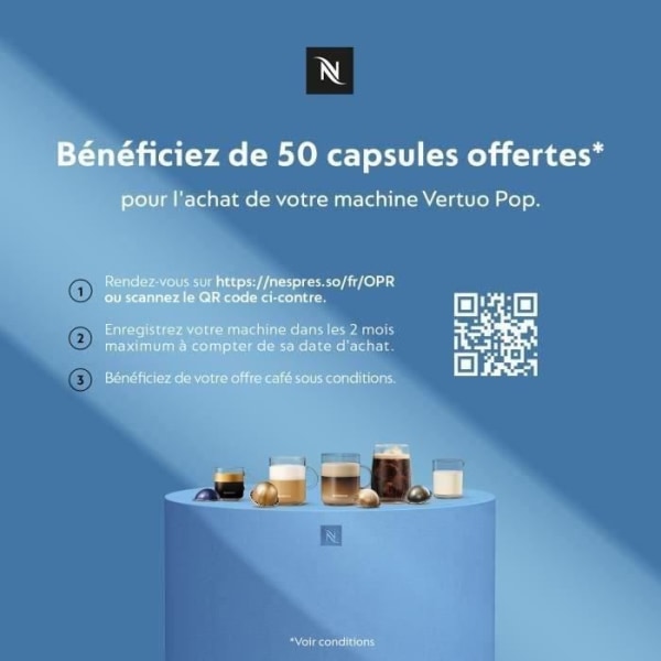 Krups Nespresso YY4888FD Virtuo Pop Red Coffee Machine Capsules, Compact Coffee Maker, 4 Cup Sizes, Espresso, Bluetooth