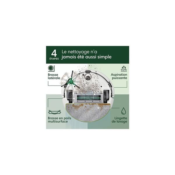 iRobot Roomba 105 Combo robotdammsugare och våttork med AutoEmpty-station, LiDAR, 7000 Pa, vit vit one size