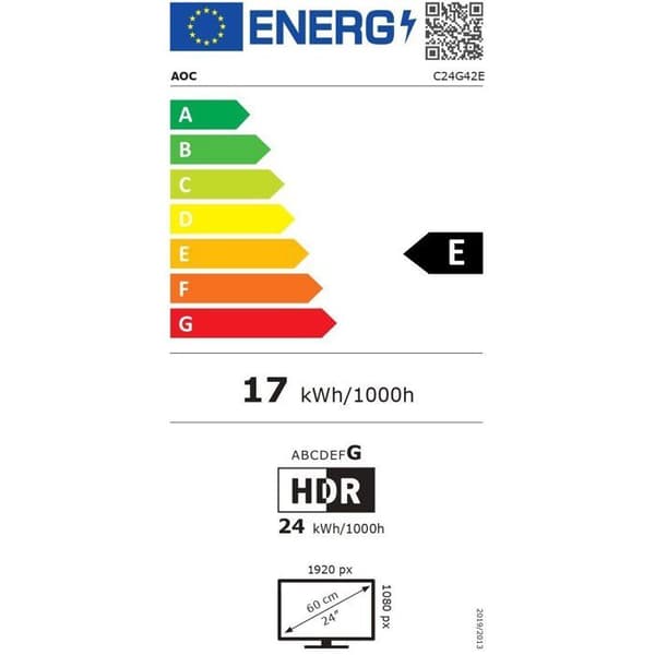 Böjd PC-spelskärm - AOC - 24'' - FHD - 180Hz - VA-panel - 0.5ms - C24G42E
