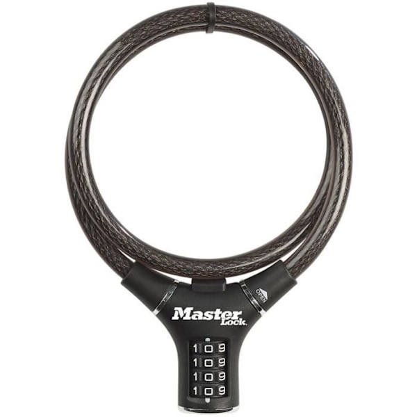 Cykellås - MASTER LOCK - 8229EURDPRO - 90 cm kabel - Svart - Tvinnat stål