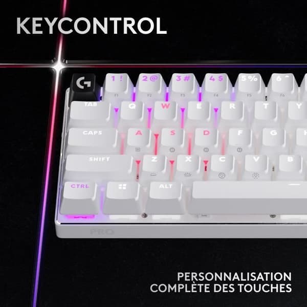 Gamingtangentbord - Trådlöst - Logitech G - G Pro X 60 - Lightspeed - Vitt