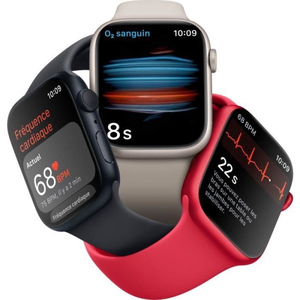 Apple Watch Series 8 GPS + Cellular - 45mm - Guld rostfritt stål - Starlight Sport Band Armband - Regular