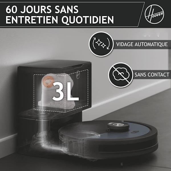 Robotdammsugare och mopp - HOOVER HG450HP HYDRO Pro - 4000 Pa - Autonomi: 120 min - 65 dBA