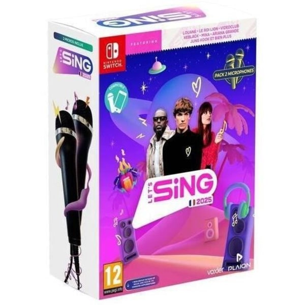 Let's Sing 2025 + 2 mikrofoner - Nintendo Switch-spel