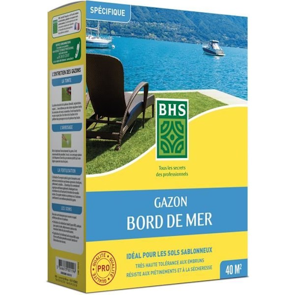 Gräsmatta - BHS - Gräsmatta vid havet 1kg | 40m² | Motståndskraftig mot vind, torka, salthalt | Vacker sommargräsmatta, estetisk och robust.