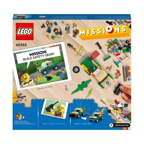 LEGO City 60353 Räddningsuppdrag för vilda djur, interaktiv byggleksak
