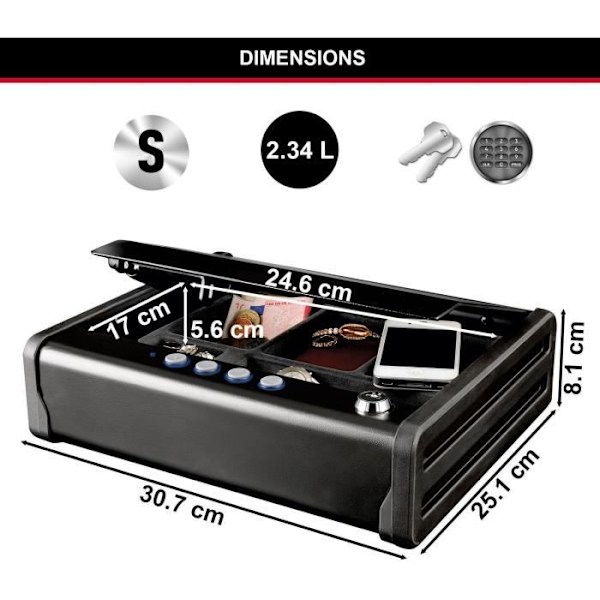 MASTER LOCK Kompakt säker (nyckel + elektronisk kod) - 2,3 L.