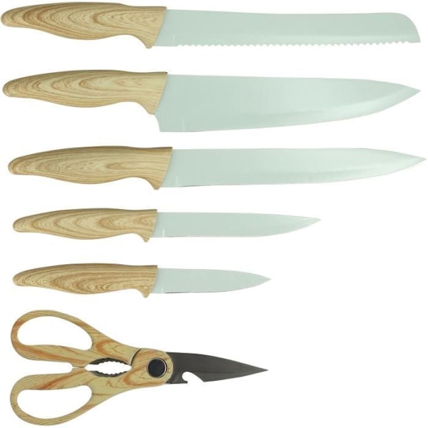 6-delat knivblock - MENASTYL - 5041060 - Keramiskt blad - Polypropylen - Celadon