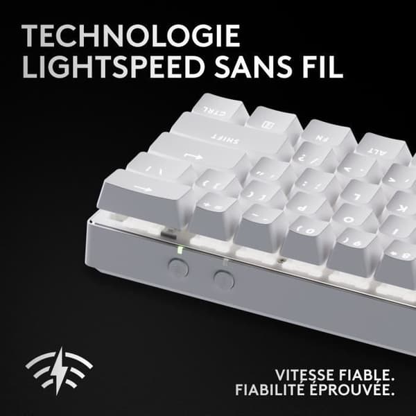 Gamingtangentbord - Trådlöst - Logitech G - G Pro X 60 - Lightspeed - Vitt