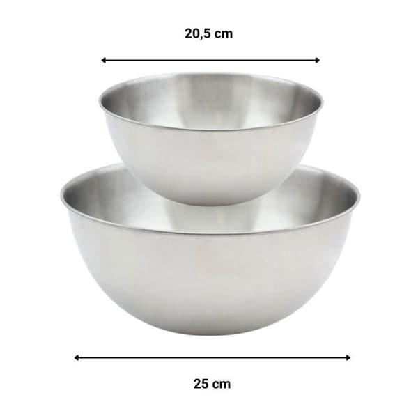 Set med 2 salladsskålar och salladsbestick - FACKELMANN - 20,5 och 25 cm