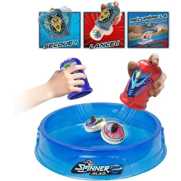 Partyspel - SILVERLIT - SPINNER MAD 2 - 2 snurrtoppar - 1 arena - från 5 år