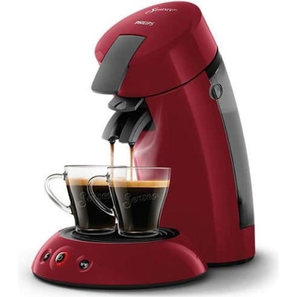 Philips HD6553/81 SENSEO ORIGINAL kaffemaskin för kapsel, Aroma Booster, Crema Pus, 1 eller 2 koppar, Röd