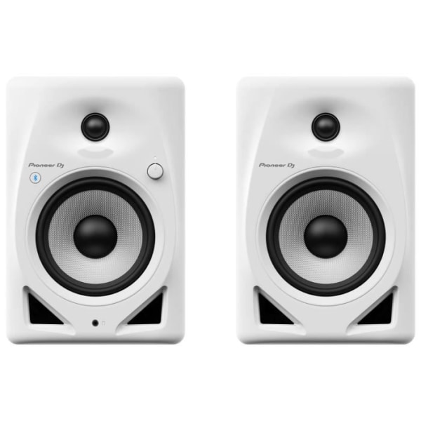 Ett par Pioneer DJ DM-50D-BT-W övervakningshögtalare - Bluetooth - Basreflex - 2x25W - DJ eller produktionsläge - Vit