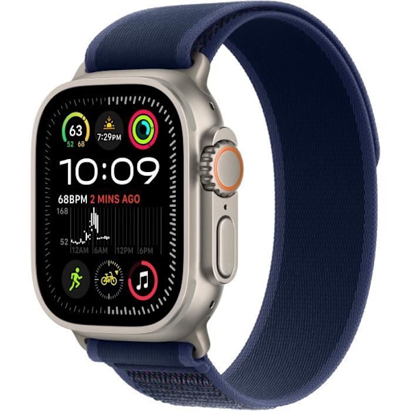 Apple Watch Ultra 2 GPS + Cellular - 49 mm - Naturligt titanfodral - Blue Trail Loop-rem - S/M