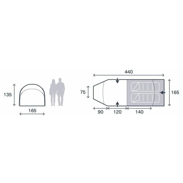 Vandringstält - 2 personer - KAMPA - Wanderlight-K 02