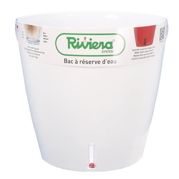 RIVIERA Vattenreservbricka - Rund - Ø 36 x H 33 cm - Vit
