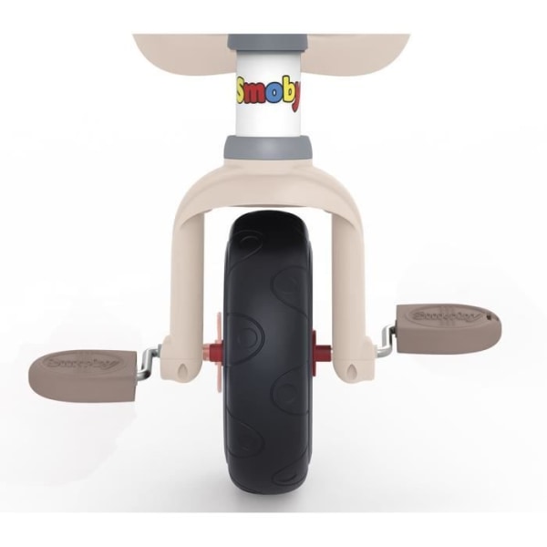 Smoby - Be Fun Comfort barns utvecklande trehjuling - Rosa - Avtagbar föräldrakäpp - Infällbart fotstöd