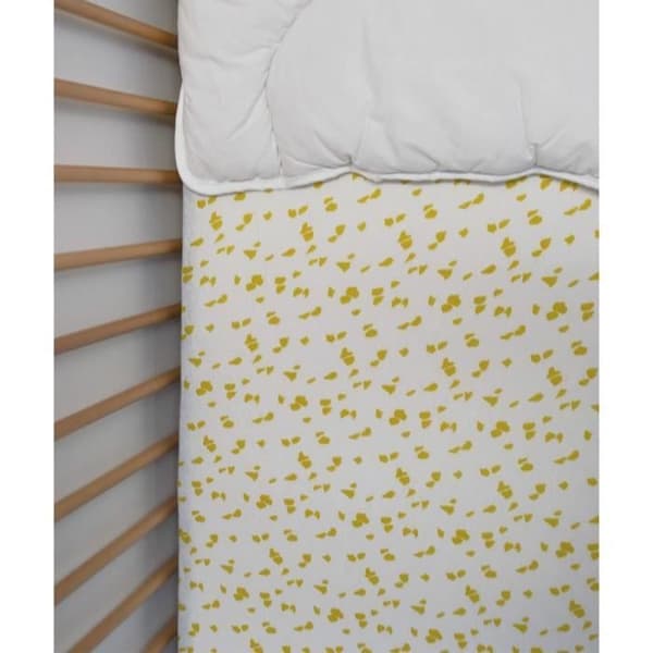 Barnlakan i jersey med Savannah-tryck, gult, 60x120 cm