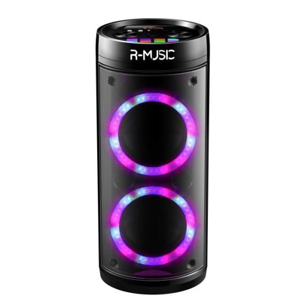 R-MUSIC Booster Party - High Power BT trådlös högtalare - 600W - Ljusshow - Equalizer - USB, microSD - LED-skärm - Karaoke