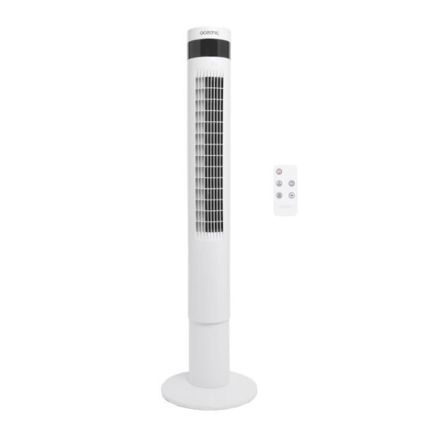 Oceanic Column Fan - 50W - Höjd 110 cm - Automatisk oscillation - Fjärrkontroll - Timer - vit